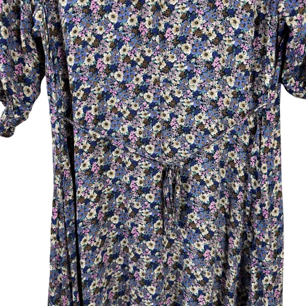 Natural Life Floral Maxi Dress Womens Large Button Front Smocked Sleeve Boho L - Picture 9 of 13